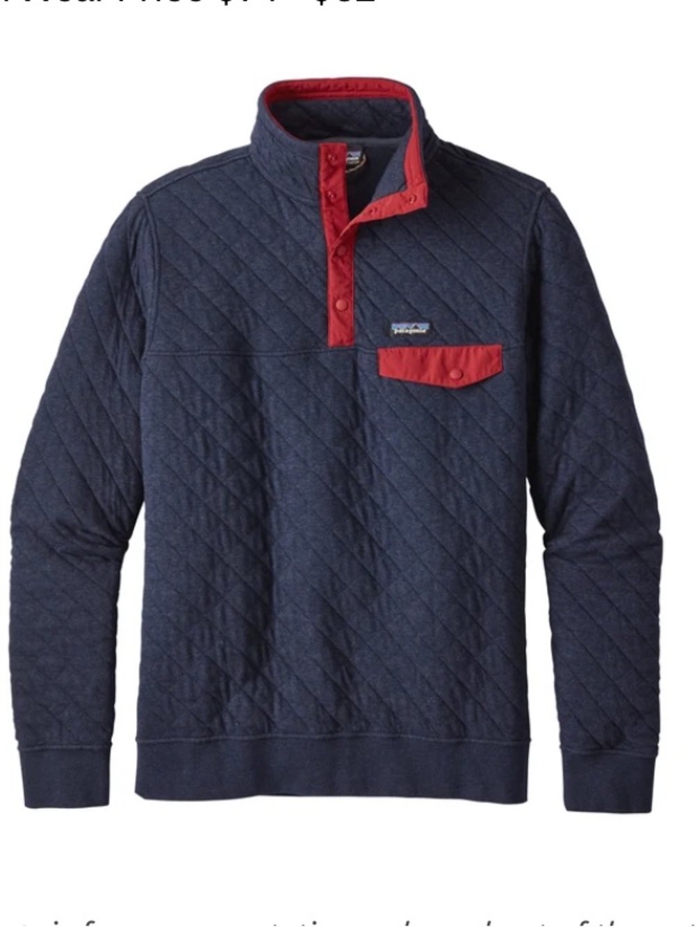 Patagonia Men's Organic Cotton Quilt Snap-T Pullover Small